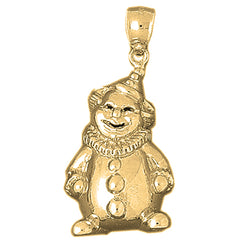 Yellow Gold-plated Silver Clown Pendant