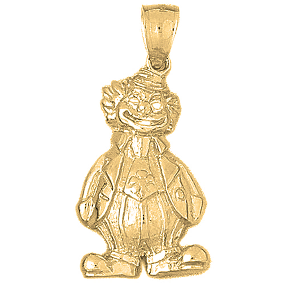 Yellow Gold-plated Silver Clown Pendant