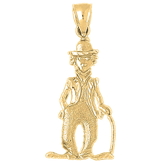 Yellow Gold-plated Silver Clown Pendant