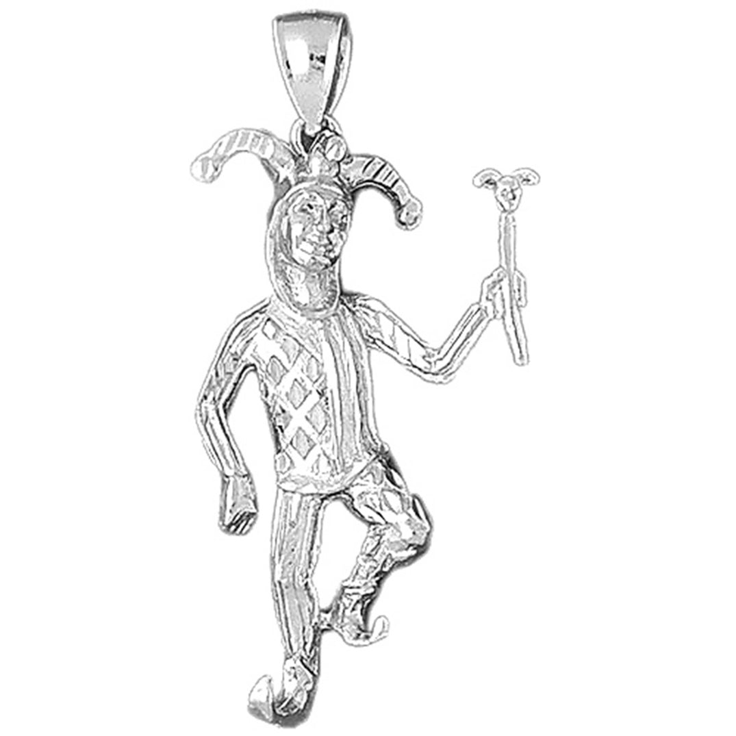 Sterling Silver Clown, Jester Pendant