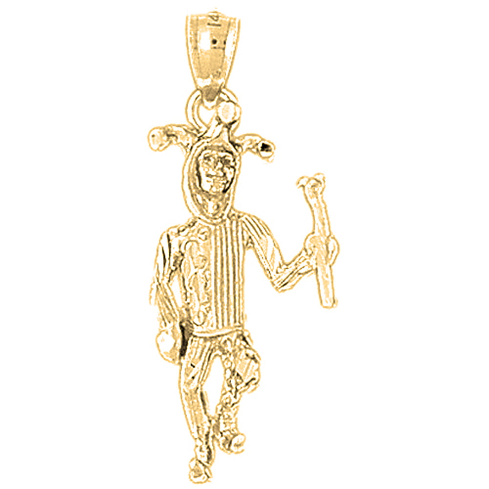 Yellow Gold-plated Silver Clown Pendant