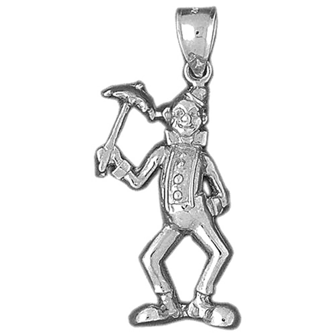 Sterling Silver Clown Pendant