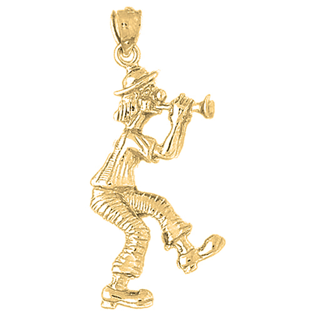 Yellow Gold-plated Silver Clown Pendant