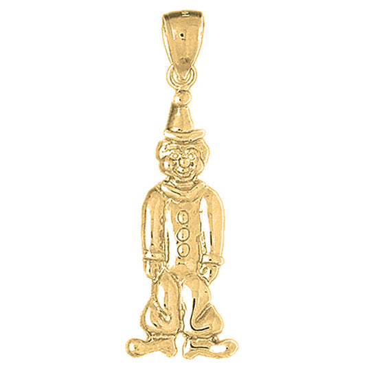 Yellow Gold-plated Silver Clown Pendant