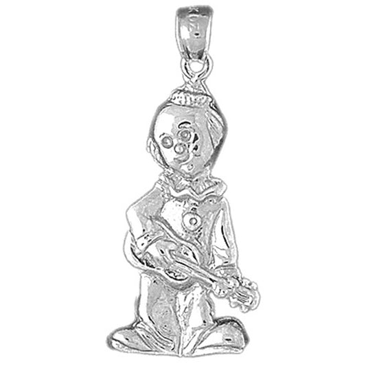 Sterling Silver Clown Pendant