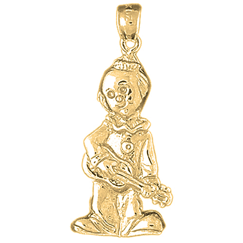 Yellow Gold-plated Silver Clown Pendant