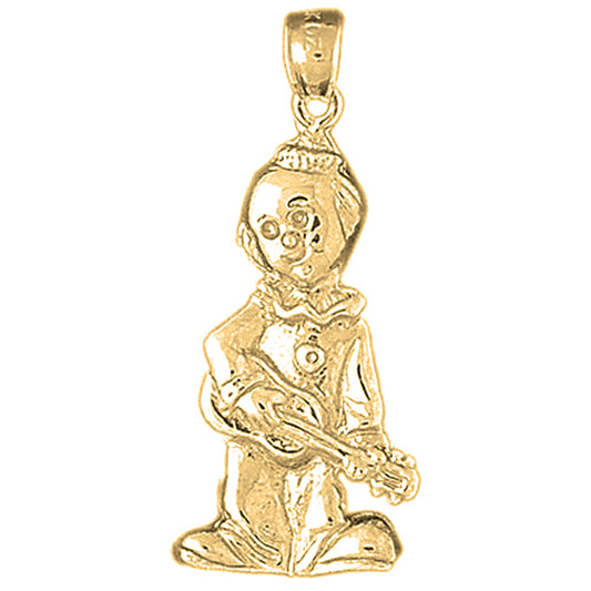 Yellow Gold-plated Silver Clown Pendant