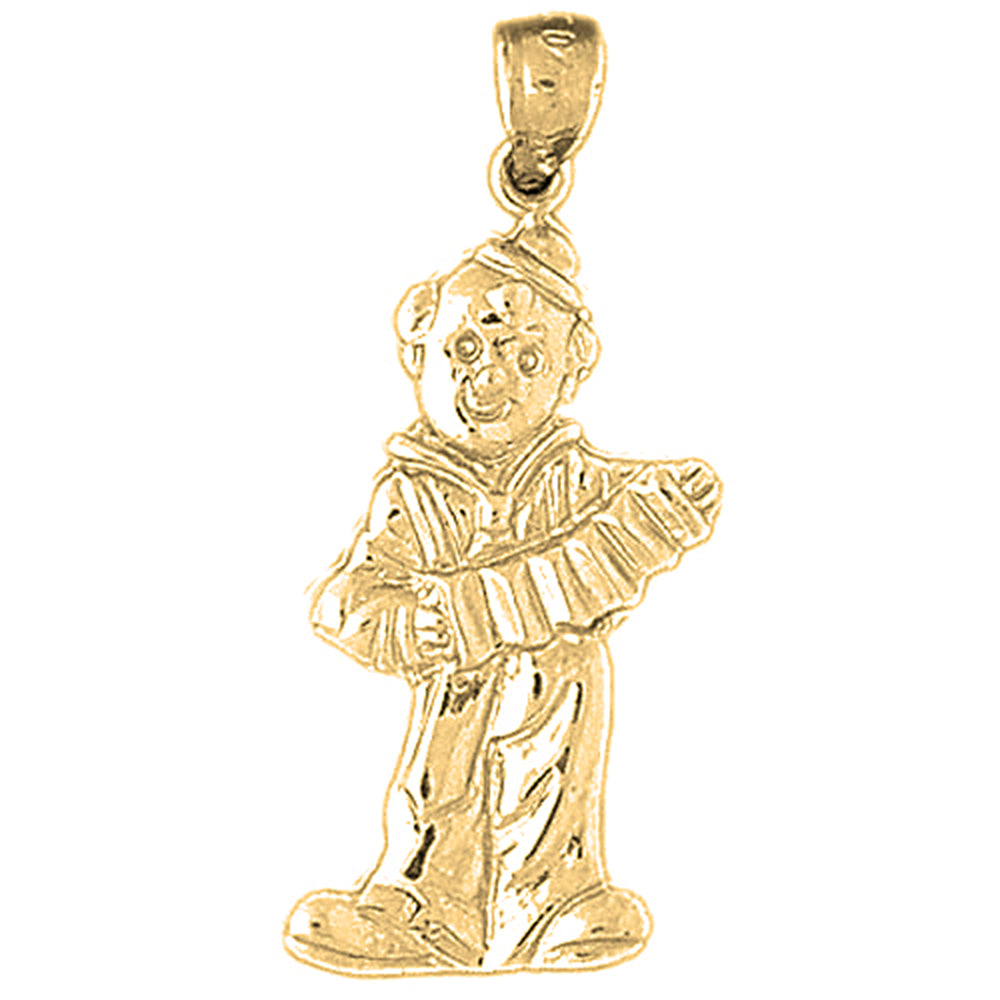 Yellow Gold-plated Silver Clown Pendant