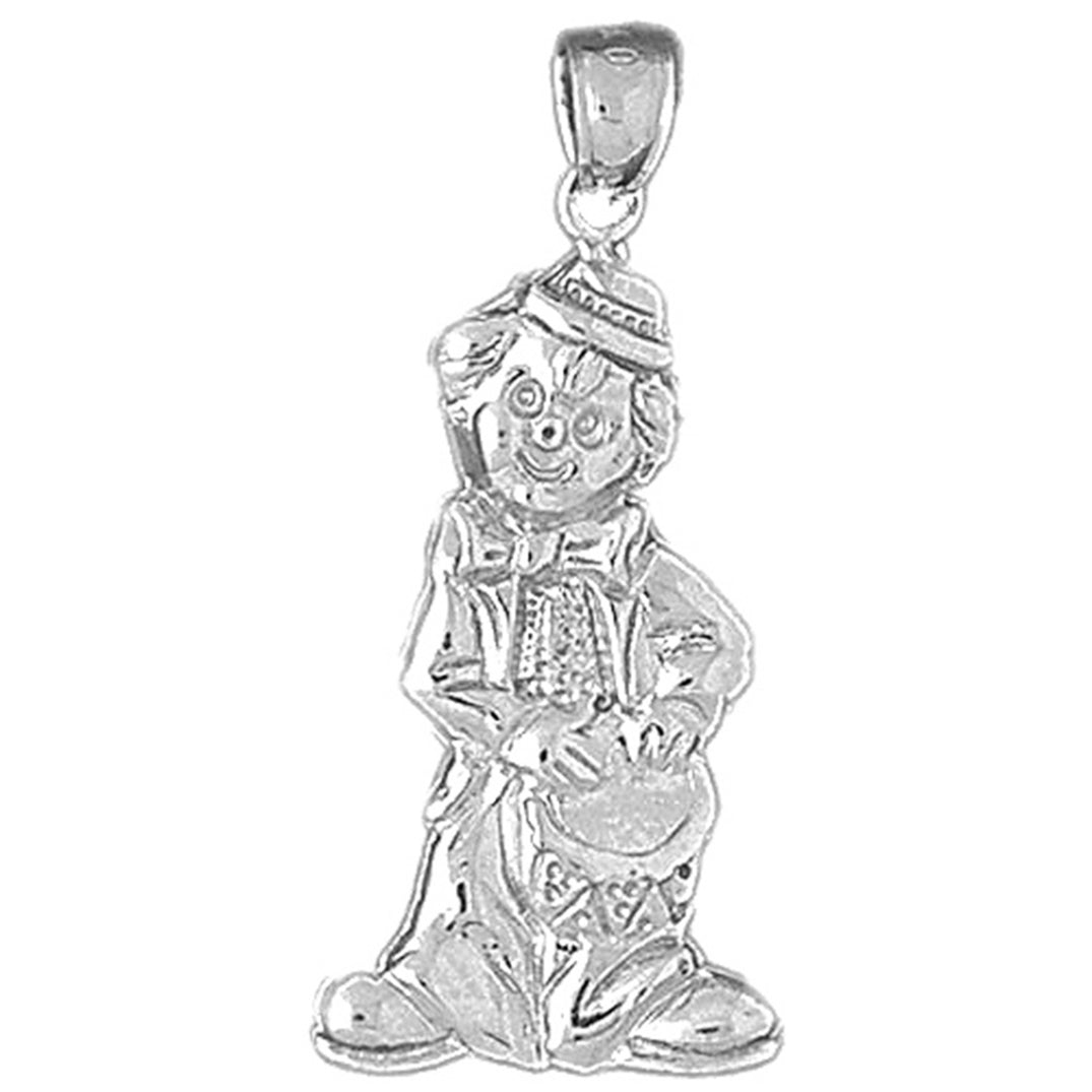 Sterling Silver Clown Pendant