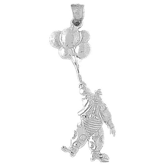 Sterling Silver Clown Pendant