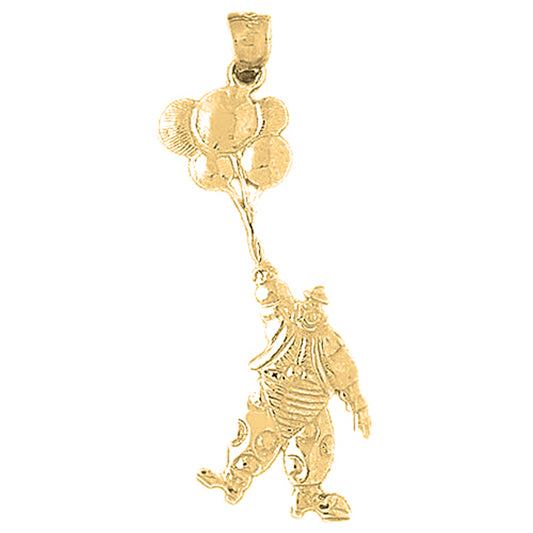 Yellow Gold-plated Silver Clown Pendant