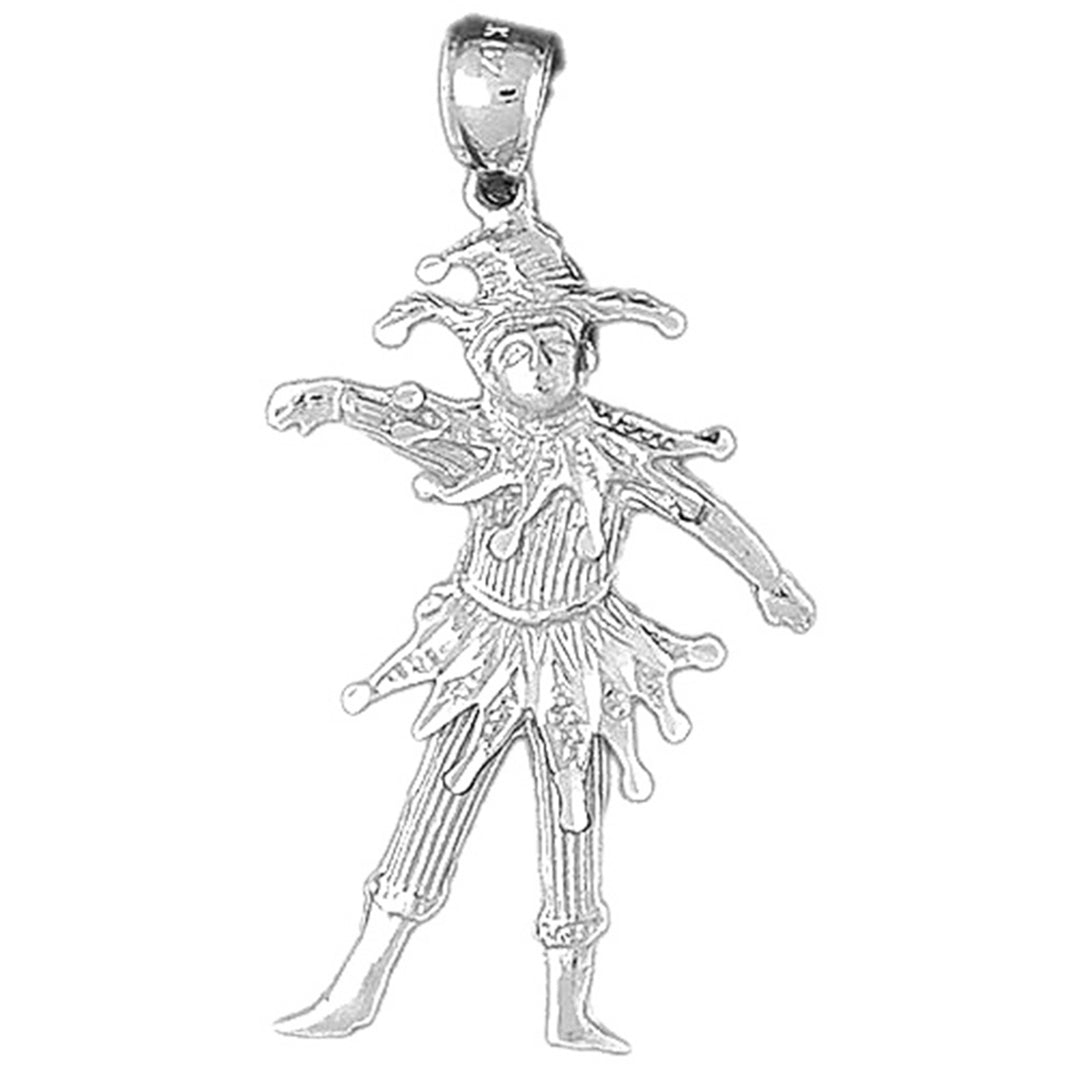 Sterling Silver Clown, Jester Pendant