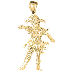 Yellow Gold-plated Silver Clown, Jester Pendant