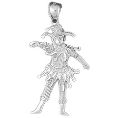 Sterling Silver Clown, Jester Pendant