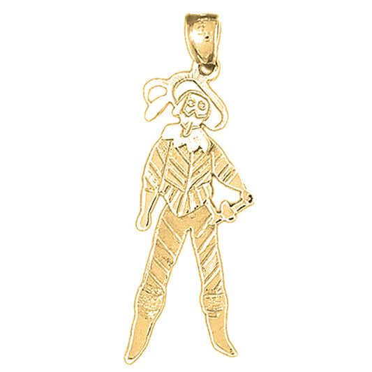 Yellow Gold-plated Silver Clown Pendant