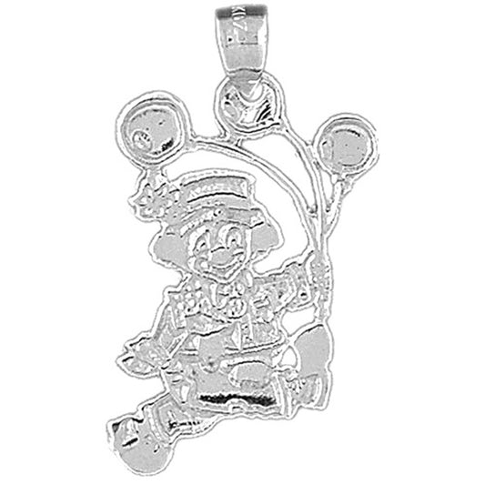 Sterling Silver Clown Pendant