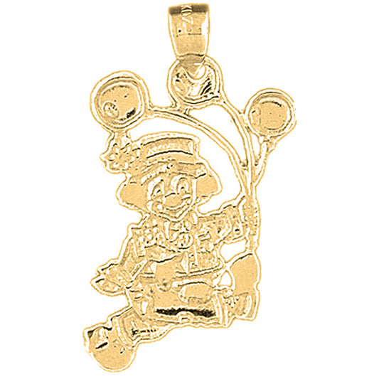 Yellow Gold-plated Silver Clown Pendant