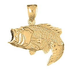 Yellow Gold-plated Silver Bass Pendant