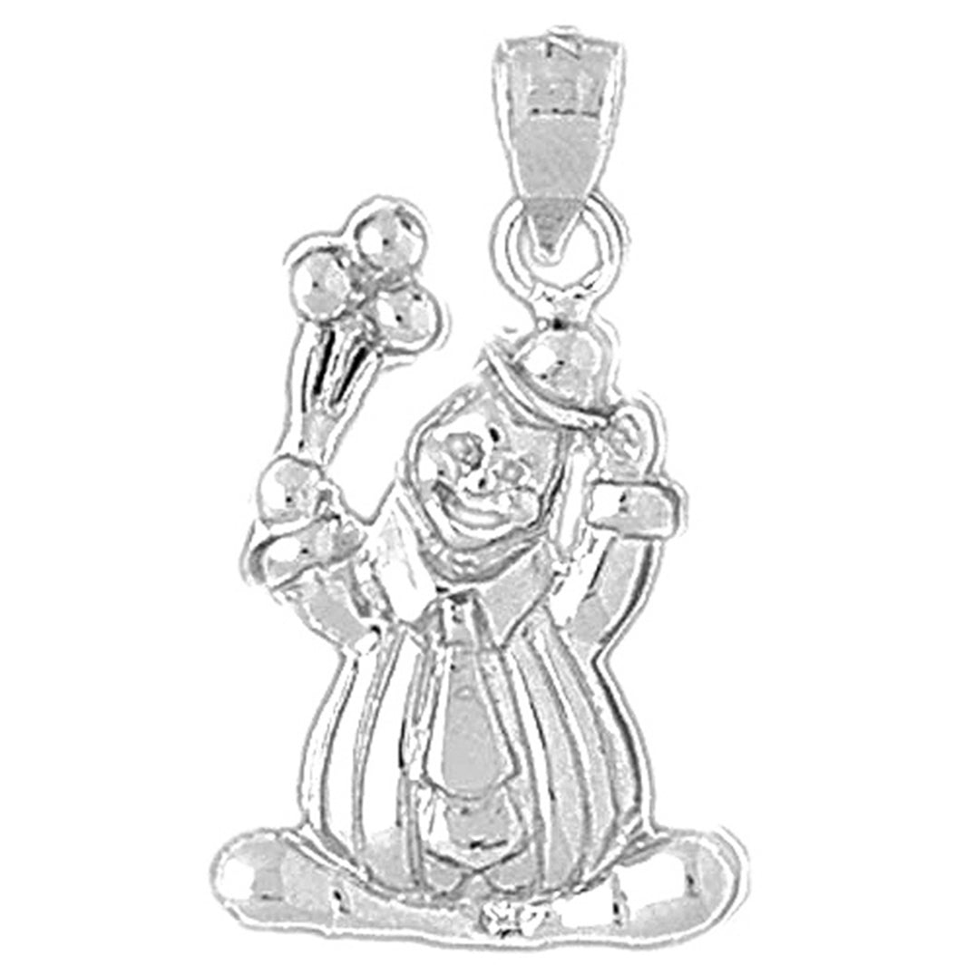 Sterling Silver Clown Pendant