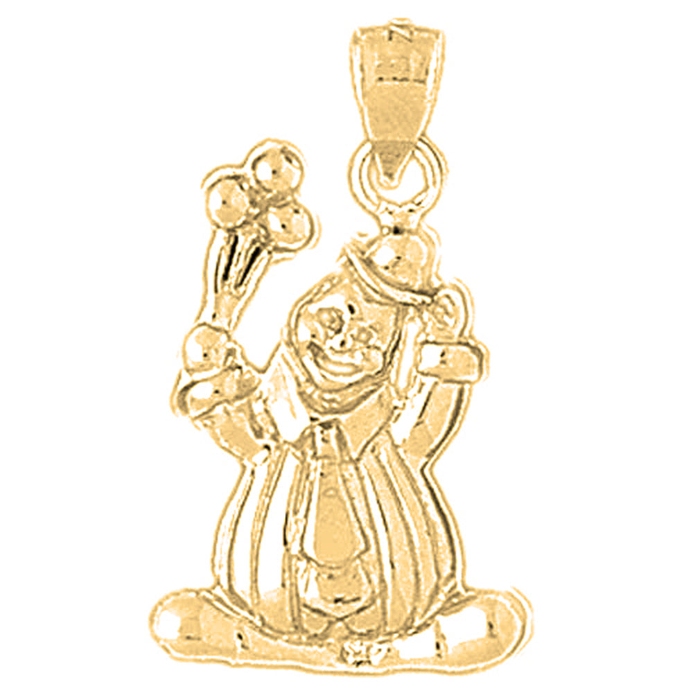 Yellow Gold-plated Silver Clown Pendant