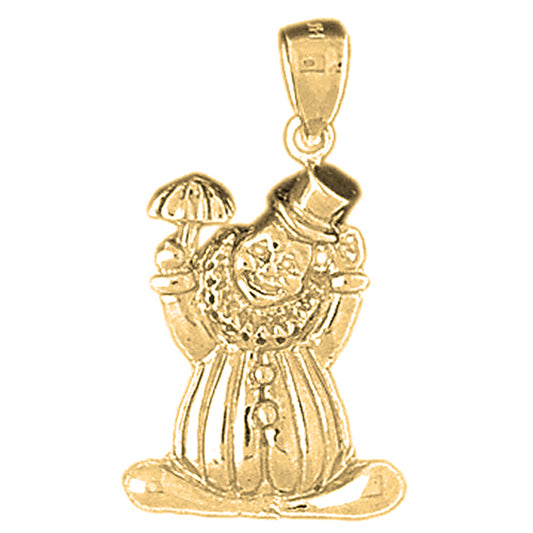 Yellow Gold-plated Silver Clown Pendant