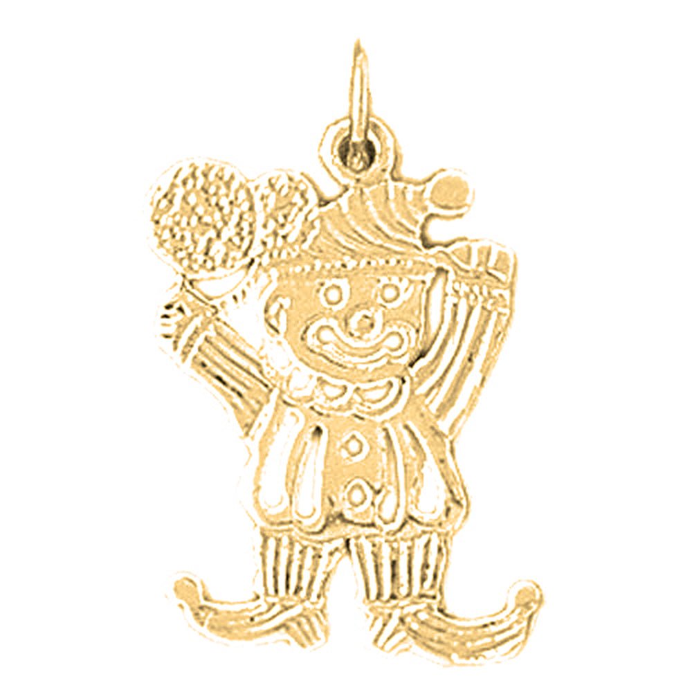 Yellow Gold-plated Silver Clown Pendant