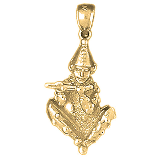 Yellow Gold-plated Silver Clown Pendant