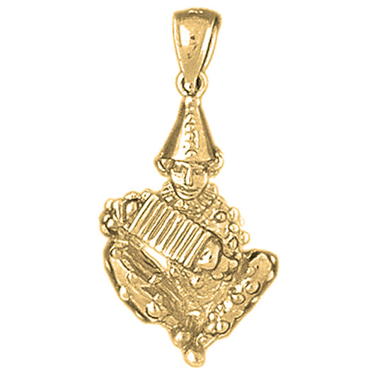 Yellow Gold-plated Silver Clown Pendant