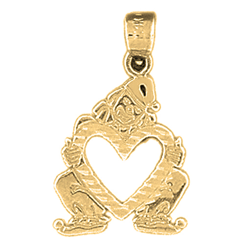 Yellow Gold-plated Silver Clown Pendant