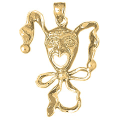 Yellow Gold-plated Silver Clown Pendant