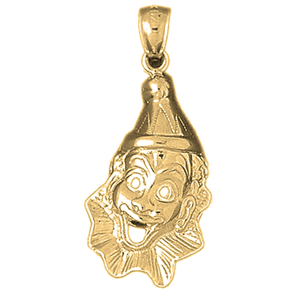 Yellow Gold-plated Silver Clown Pendant