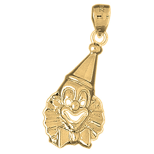 Yellow Gold-plated Silver Clown Pendant