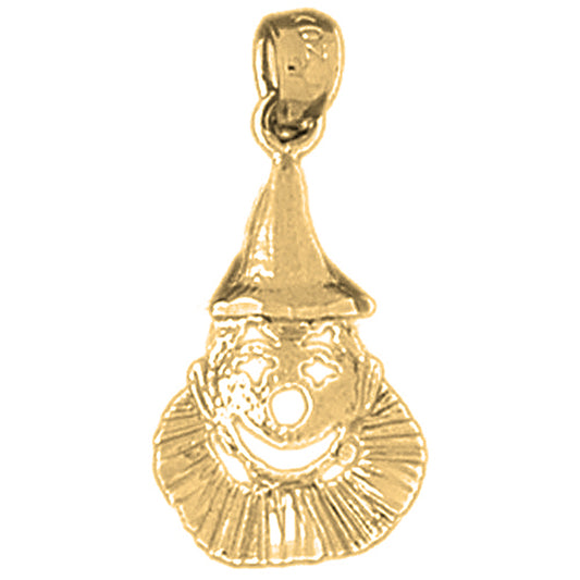 Yellow Gold-plated Silver Clown Pendant