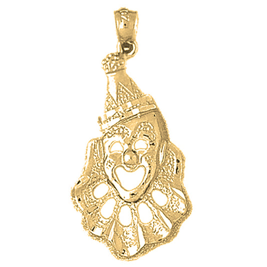 Yellow Gold-plated Silver Clown Pendant