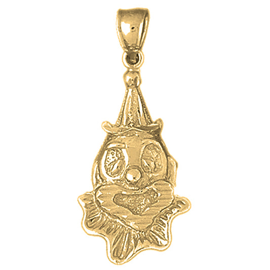 Yellow Gold-plated Silver Clown Pendant