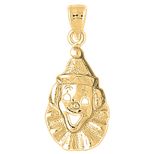 Yellow Gold-plated Silver Clown Pendant