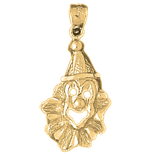 Yellow Gold-plated Silver Clown Pendant