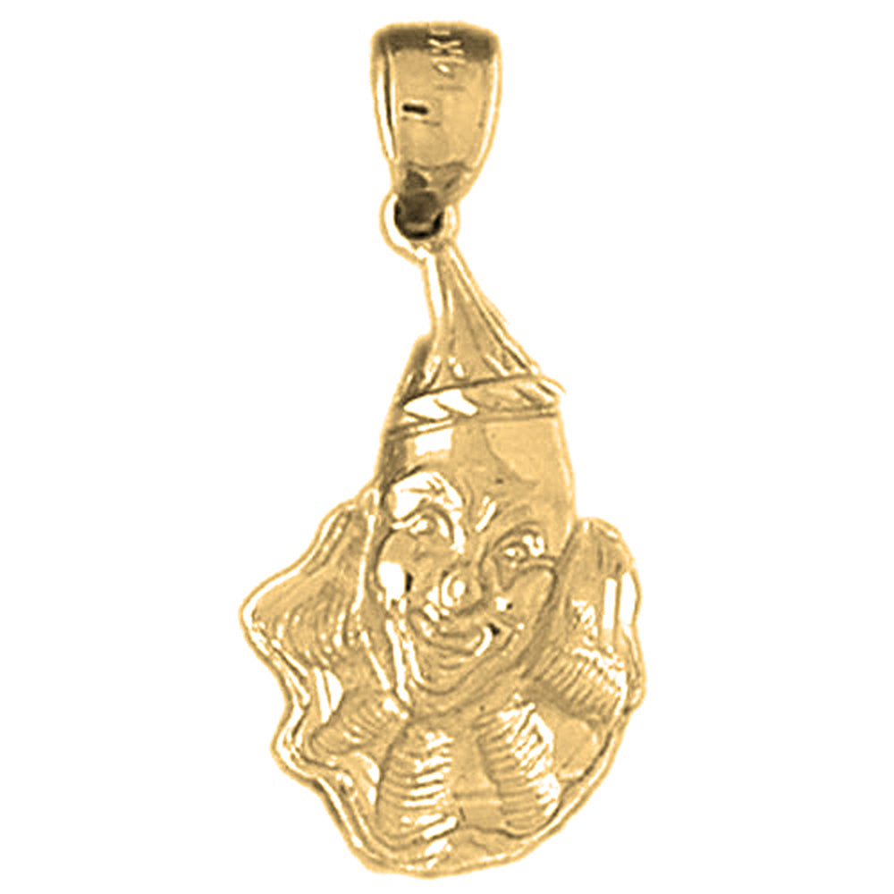 Yellow Gold-plated Silver Clown Pendant