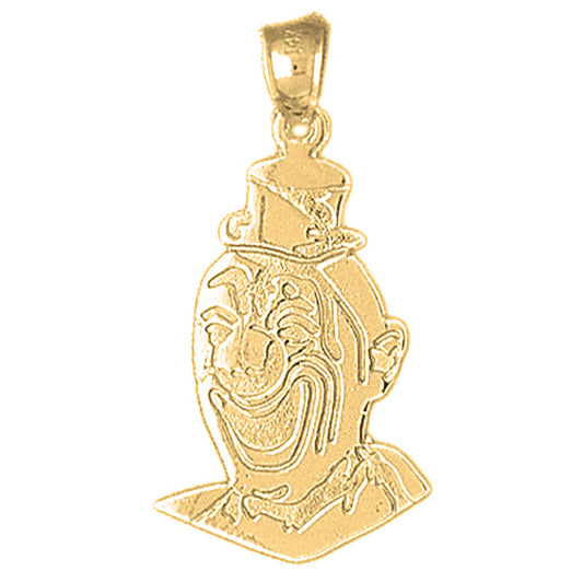 Yellow Gold-plated Silver Clown Pendant