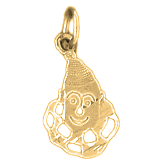 Yellow Gold-plated Silver Clown Pendant