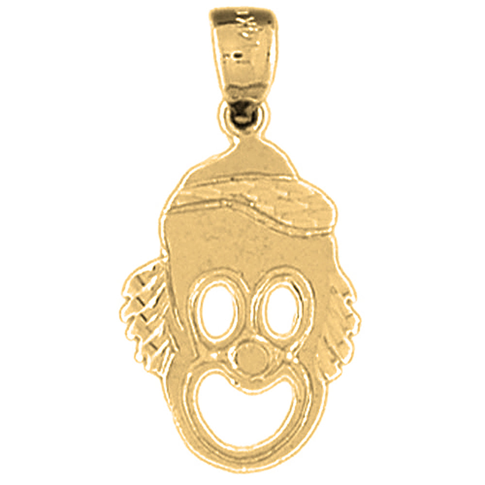 Yellow Gold-plated Silver Clown Pendant