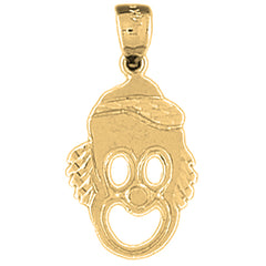 Yellow Gold-plated Silver Clown Pendant