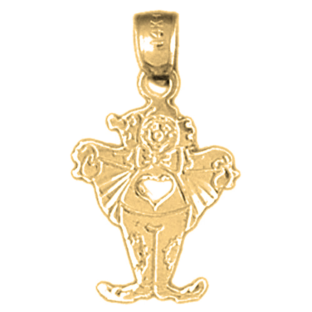 Yellow Gold-plated Silver Clown Pendant