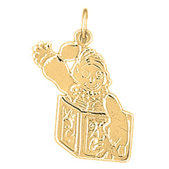 Yellow Gold-plated Silver Clown Pendant