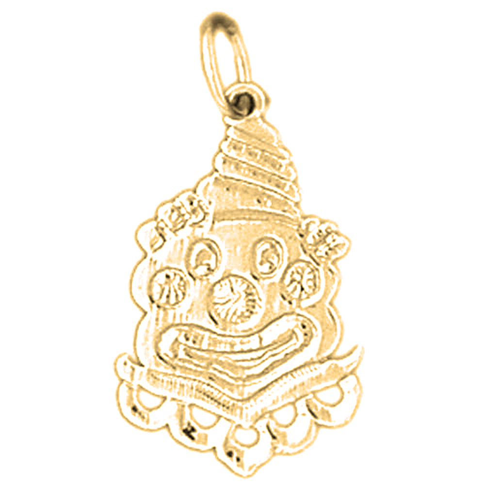 Yellow Gold-plated Silver Clown Pendant