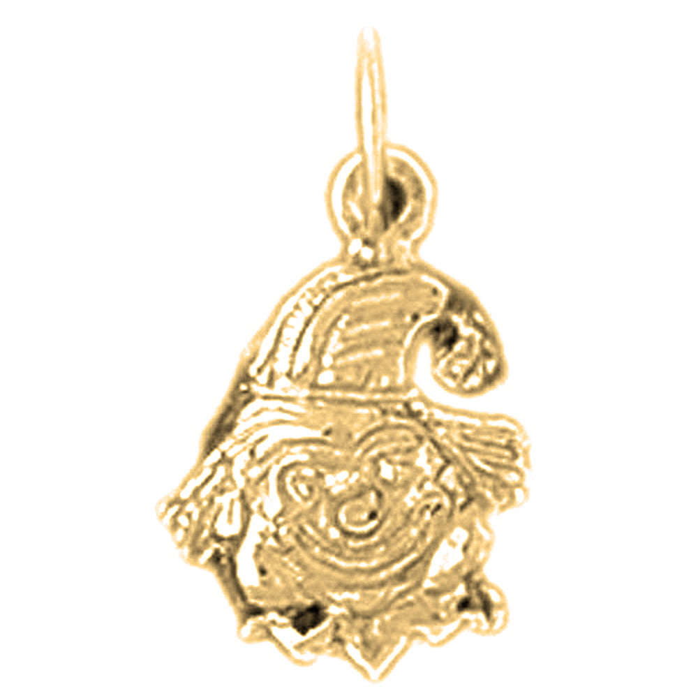 Yellow Gold-plated Silver Clown Pendant