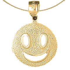 Anhänger „Happy Face“ aus Sterlingsilber (rhodiniert oder gelbvergoldet)