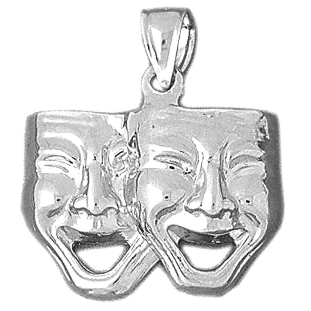 Sterling Silver Drama Mask, Laugh Now, Cry Later Pendant