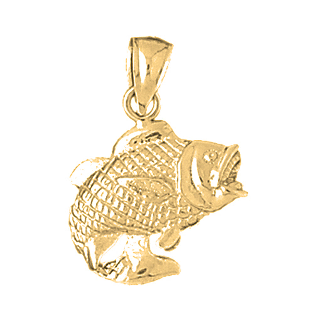 Yellow Gold-plated Silver Bass Pendant