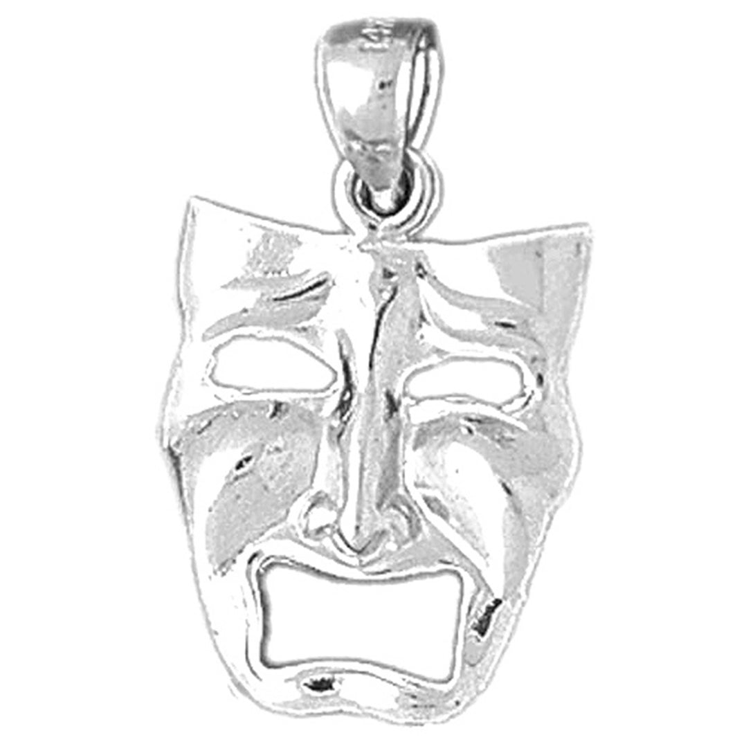 Sterling Silver Drama Mask, Cry Later Pendant